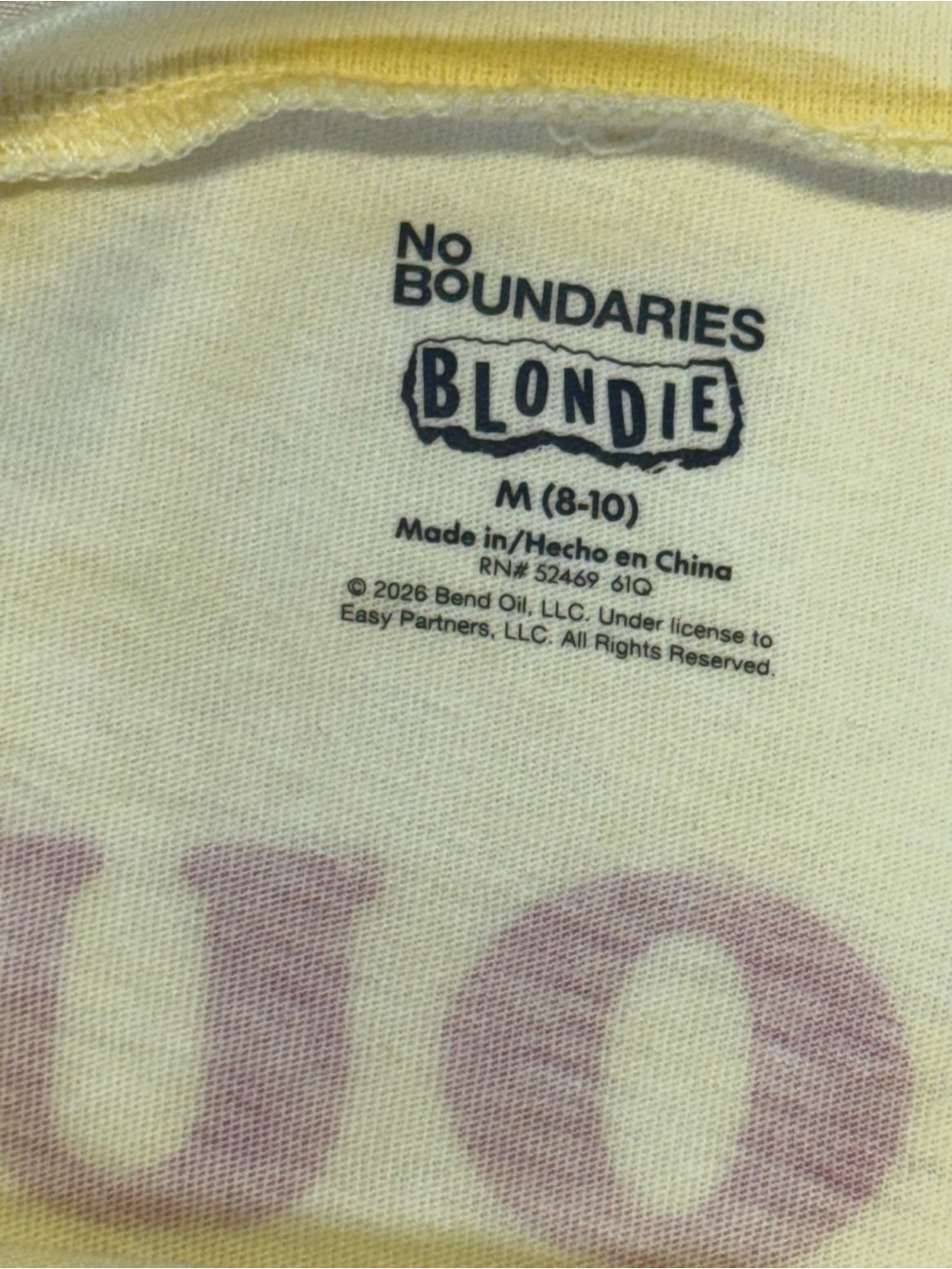 Guess Blondie UK Tour '78 Graphic Tee in Pale Yellow - Picture 8 of 9